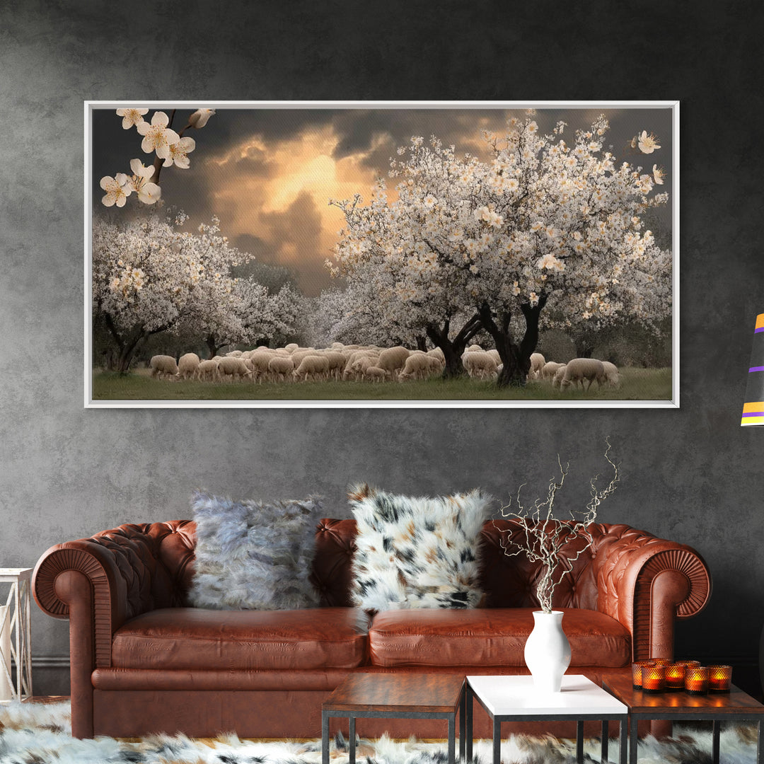 Evening Orchard Light | Framed Canvas Print | Christian Art Canvas | Christian Wall Art | Christmas Art | Jesus Painting | Christian Decor