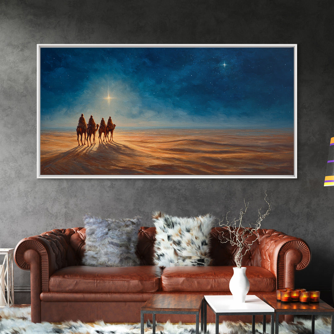 Three Kings Rising – Framed Canvas Print – Christian Art Canvas – Christian Wall Art – Christmas Art – Christian Christmas Art – Christian