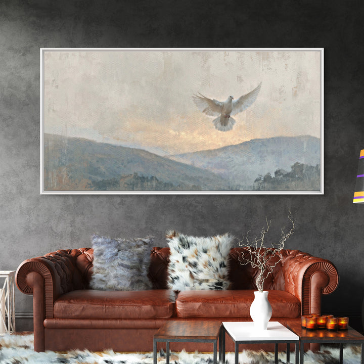 Heavenly Dove – Framed Canvas Print – Christian Wall Art – Christian Art Canvas – Christian Painting – Christmas Art – Christian Decor
