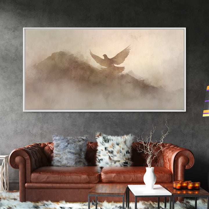 Misty Ascent – Framed Canvas Print – Christian Art Canvas – Christian Wall Art – Christmas Art – Christian Painting – Christian Decorations