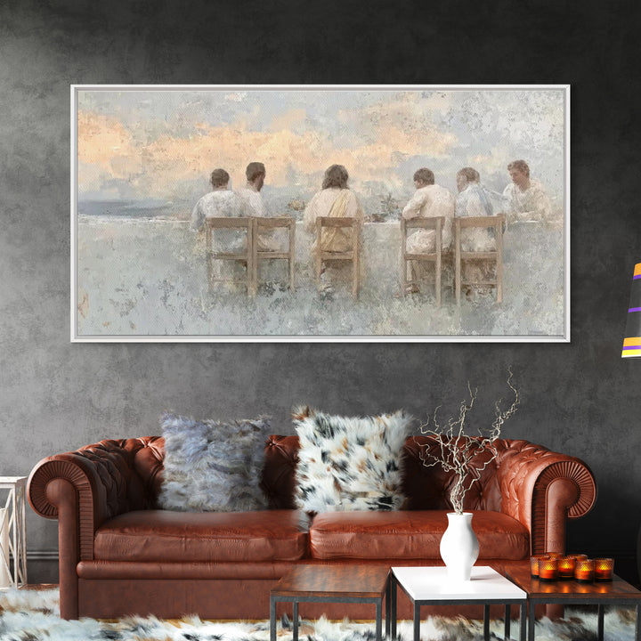 Evening Communion – Framed Canvas Print – Christian Painting – Christian Art Canvas – Christian Wall Art – Christian Christmas Art – Christ