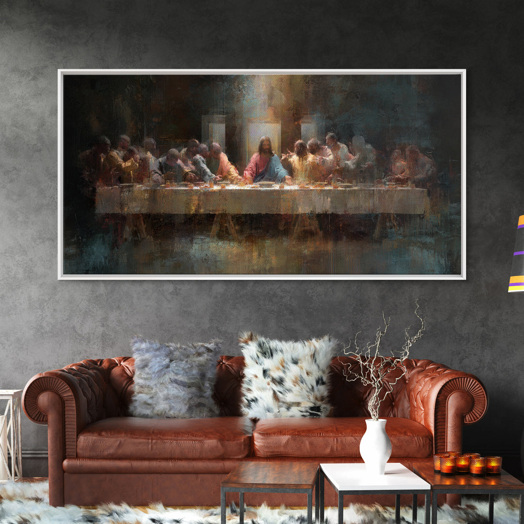 Holy Banquet – Framed Canvas Print – Christian Art Canvas – Christian Wall Art – Christian Christmas Art – Jesus Painting – Christian Decor
