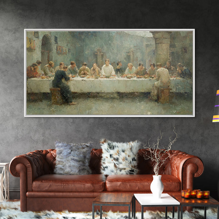 Silent Communion – Framed Canvas Print – Christian Wall Art – Jesus Painting – Christian Art Canvas – Christian Christmas Art – Christian D