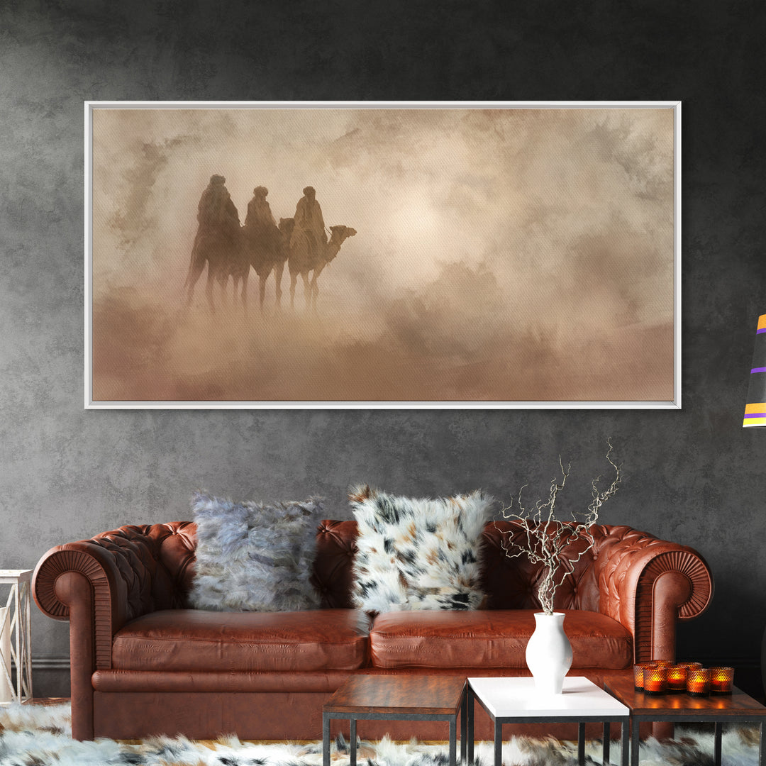 Desert Pilgrims – Framed Canvas Print – Christian Wall Art – Christian Art Canvas – Christmas Art – Christian Christmas Decor – Christian G