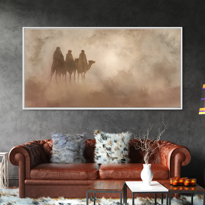 Desert Pilgrims – Framed Canvas Print – Christian Wall Art – Christian Art Canvas – Christmas Art – Christian Christmas Decor – Christian G