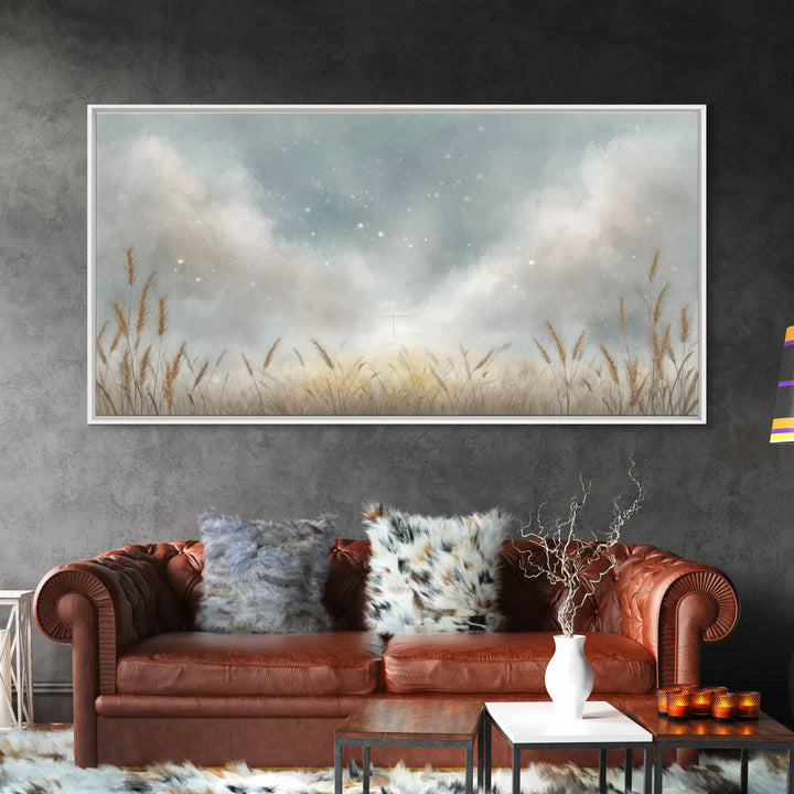 Starlit Hope – Framed Canvas Print – Christian Art Canvas – Christian Painting – Christian Wall Art – Christian Decor – Christian Art Print