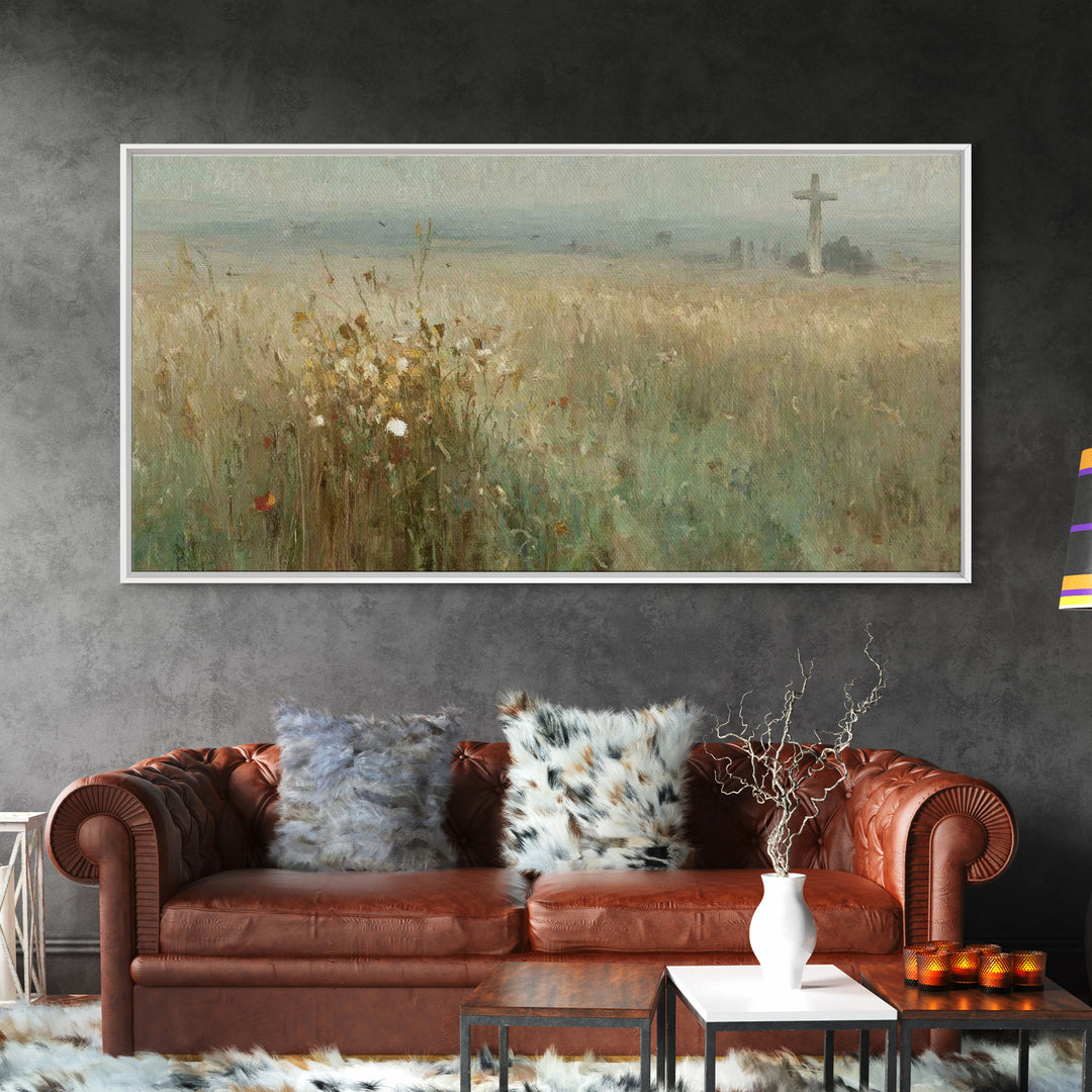 Fields Of Faith | Framed Canvas Print | Christian Wall Art | Christian Art Prints | Christian Art Canvas | Christian Decor | Christian Pain