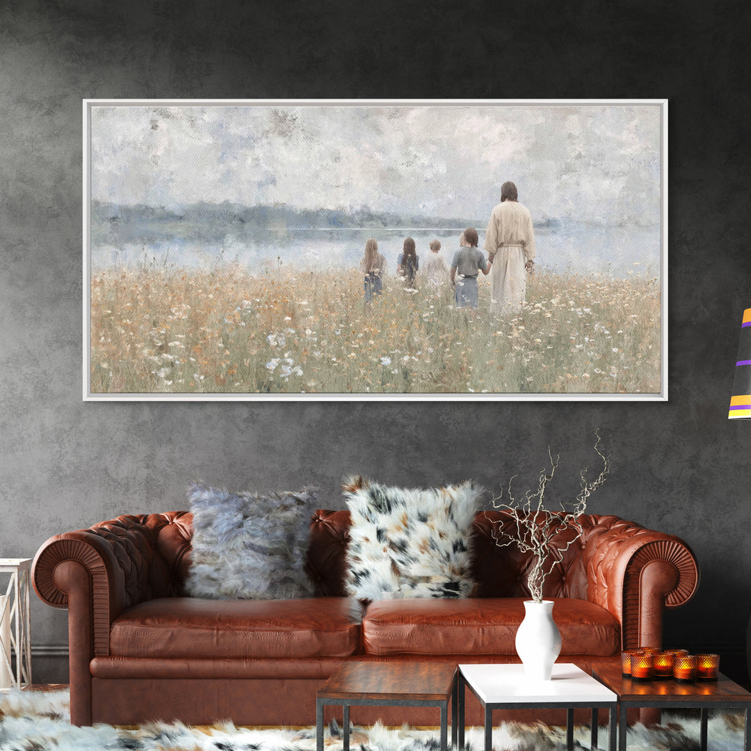 Guided Meadow | Framed Canvas Print | Christian Art Canvas | Christian Wall Art | Christian Decor | Christian Painting | Christian Art Prin