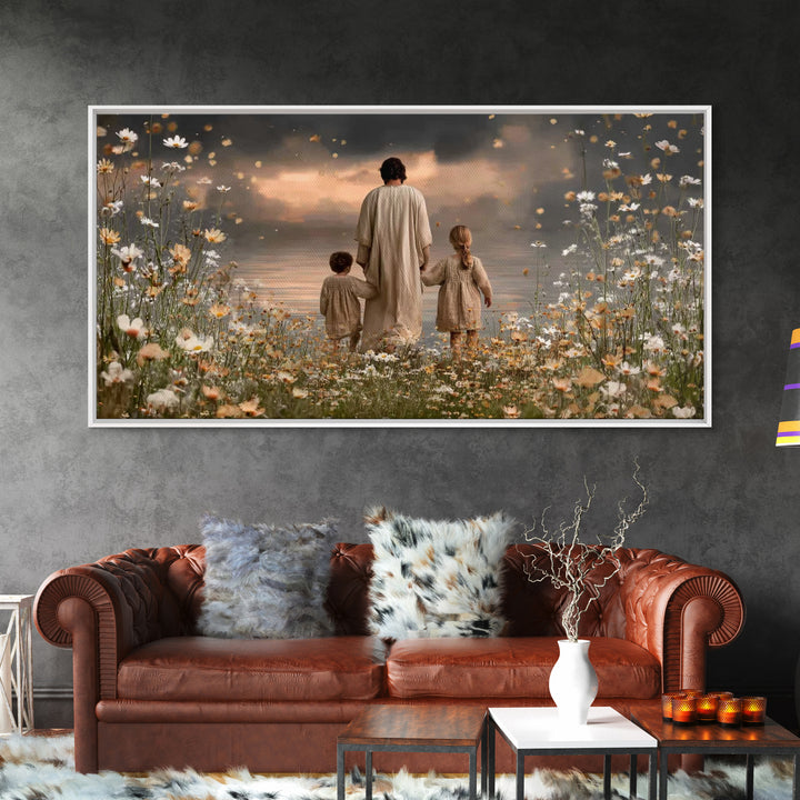 Fields Of Hope – Framed Canvas Print – Christian Art Canvas – Jesus Painting – Christian Decor – Christian Wall Art – Christmas Art Work –