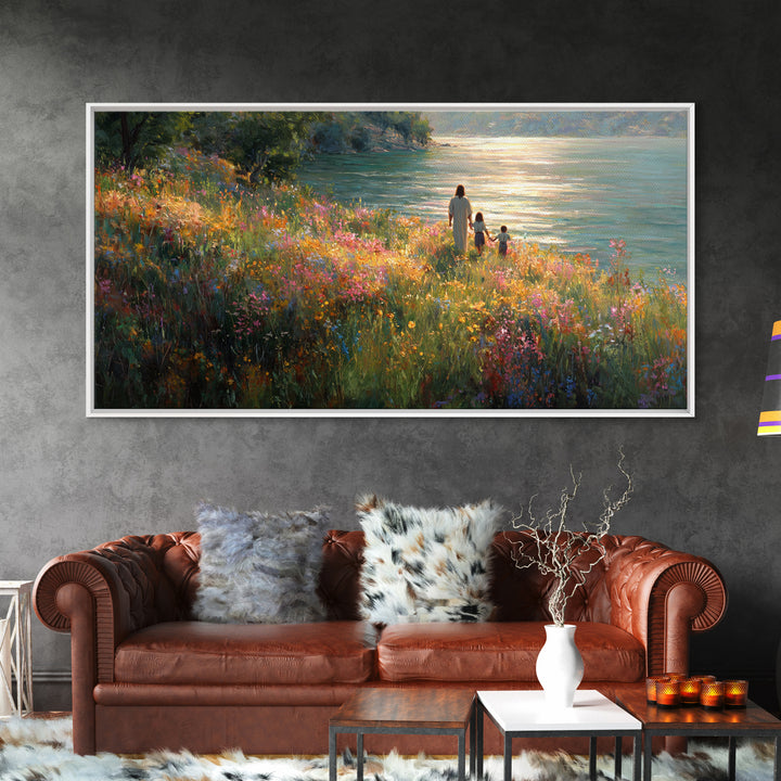 Riverlight Promise – Framed Canvas Print – Christian Wall Art – Christian Art Canvas – Jesus Painting – Christian Christmas Art – Christian