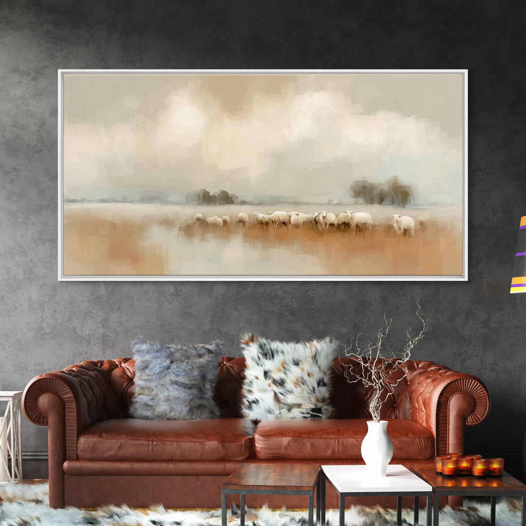 Gentle Fields – Framed Canvas Print – Christian Art Canvas – Christian Wall Art – Minimalist Christian Art – Christian Art Print – Christia
