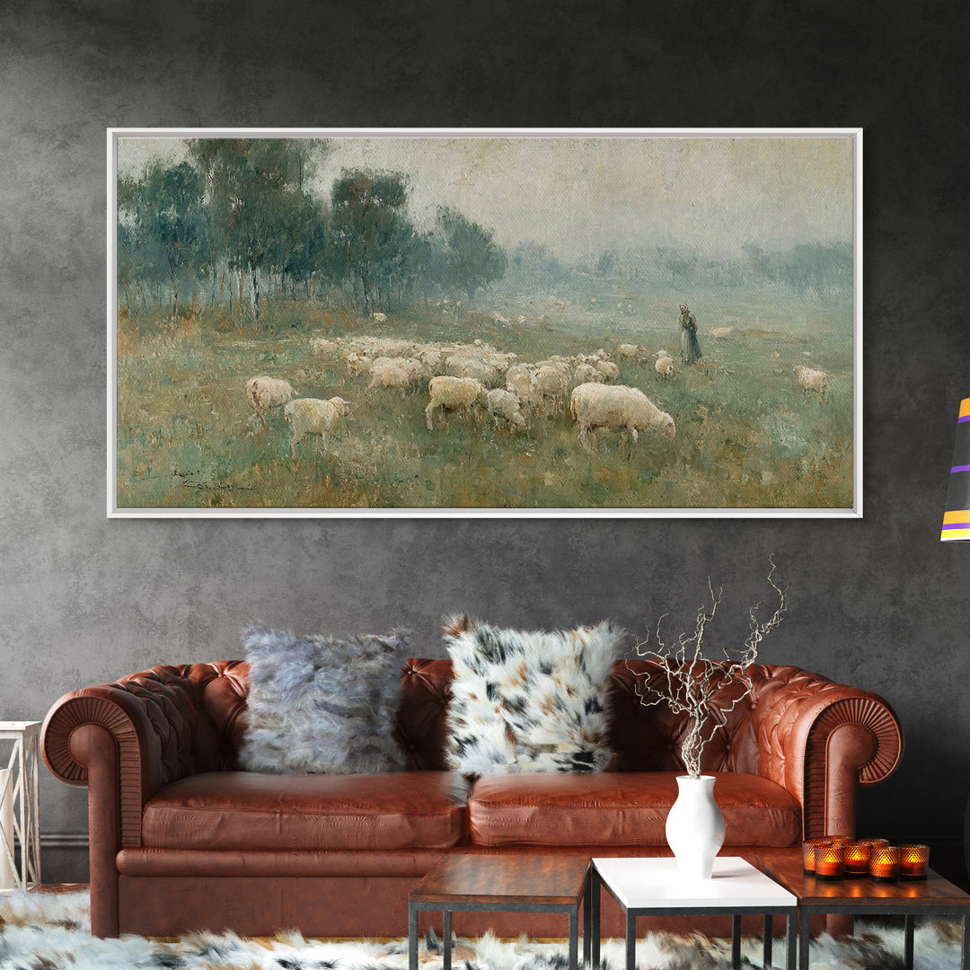 Shepherd’s Field – Framed Canvas Print – Christian Wall Art – Christian Art – Christian Art Canvas – Vintage Christian Art – Christian Deco