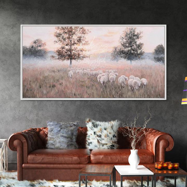 Pastel Meadow – Framed Canvas Print – Christian Art – Christian Art Canvas – Christian Wall Art – Modern Christian Art – Christian Christma