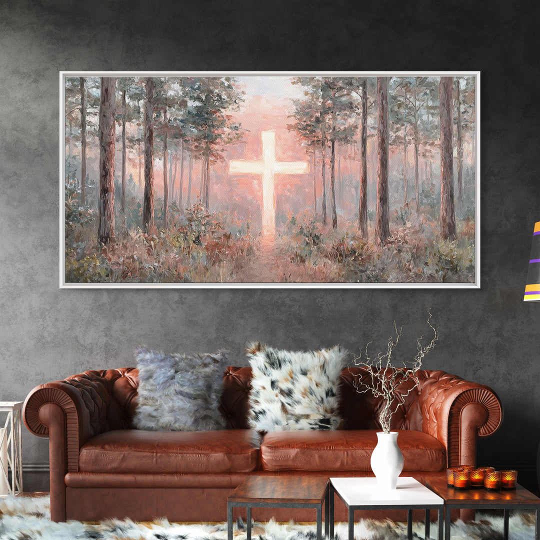 Lighted Path – Framed Canvas Print – Christian Art Canvas – Christian Wall Art – Christian Art – Christian Decor – Christmas Art Work – Chr