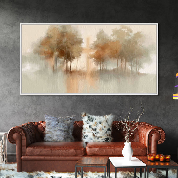 Forest Of Grace – Framed Canvas Print – Christian Wall Art – Jesus Painting – Christian Art Canvas – Christmas Art