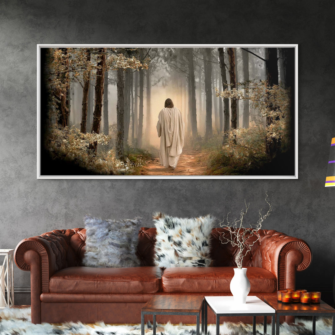 Autumn Prayer Path – Framed Canvas Print – Christian Wall Art – Jesus Canvas Art – Christian Art Canvas – Christmas Art – Christian Gift