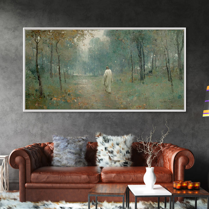 Heavenly Woodland – Framed Canvas Print – Christian Art Canvas – Christian Christmas Art – Jesus Painting – Christian Wall Art – Jesus Art