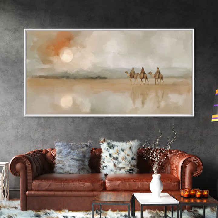 Dawn Caravan – Framed Canvas Print – Christian Art Canvas – Christian Wall Art – Christmas Art – Christian Christmas Decor – Modern Christi