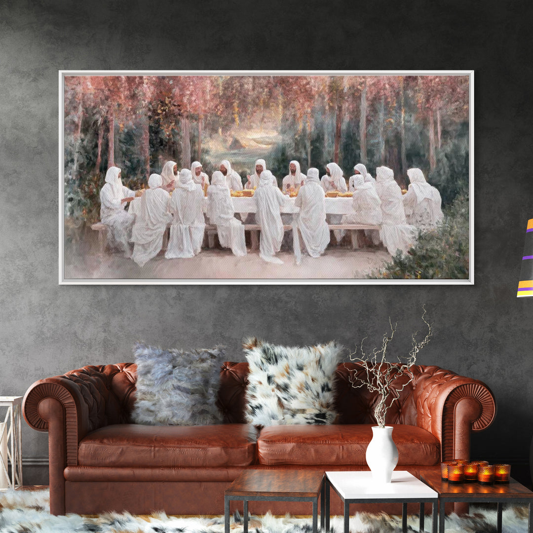 Garden Communion – Framed Canvas Print – Christian Art Canvas – Christian Art – Jesus Painting – Christian Wall Art – Christian art gift