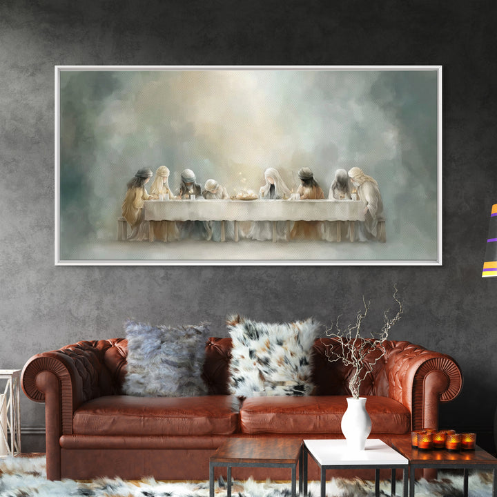 Heavenly Supper Glow – Framed Canvas Print – Christian Wall Art – Christian Art Canvas – Jesus Painting – Christian Art – subtle Christian
