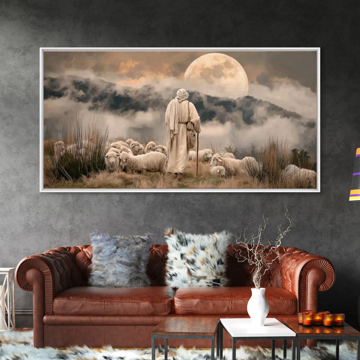 Shepherds Of Dawn – Framed Canvas Print – Christian Wall Art – Jesus Painting – Christian Art Canvas – Christmas Art – Christian Decor