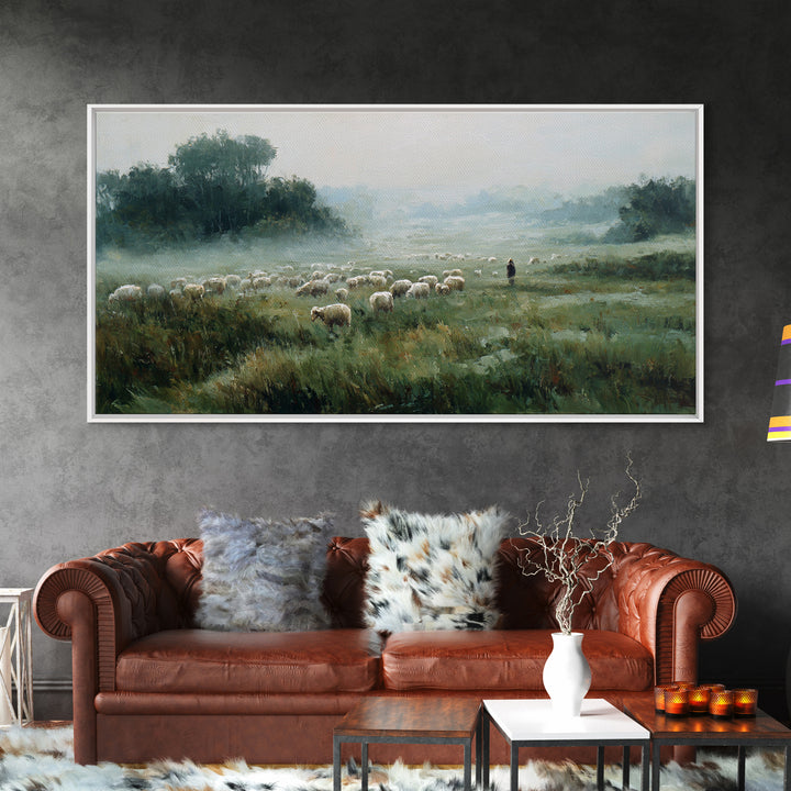 Meadow Of Peace | Framed Canvas Print | Christian Wall Art | Christian Art Canvas | Jesus Painting | Christian Christmas Art | Christian De