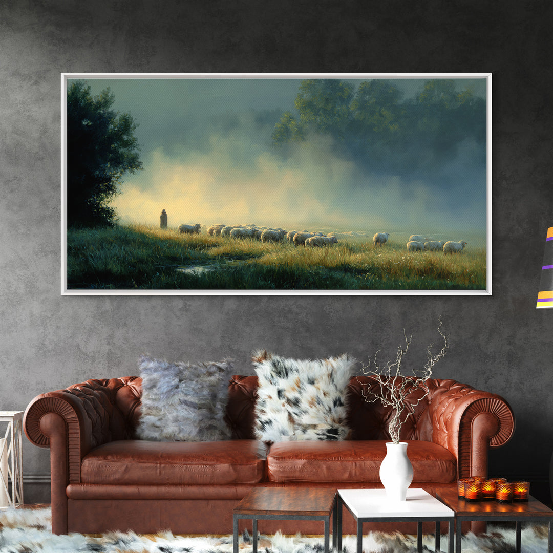 Valley Of Calm – Framed Canvas Print – Christian Art Canvas – Jesus Painting – Christian Wall Art – Christian Christmas Art – Christian Dec