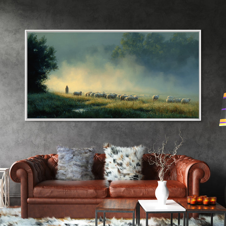 Valley Of Calm – Framed Canvas Print – Christian Art Canvas – Jesus Painting – Christian Wall Art – Christian Christmas Art – Christian Dec