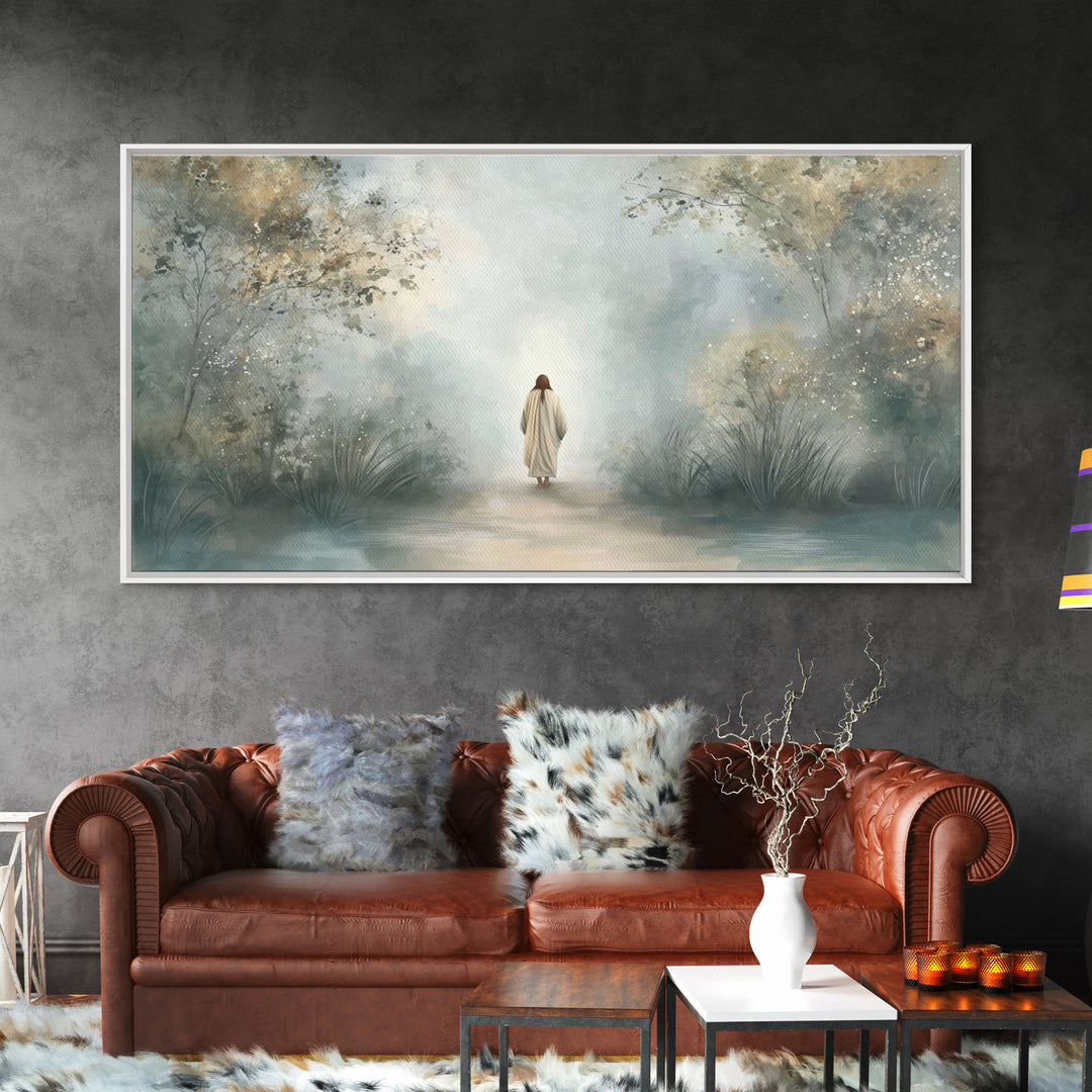 Forest Path Blessing | Framed Canvas Print | Christian Wall Art | Christian Art Canvas | Christmas Art | Jesus Painting | Christian Gift