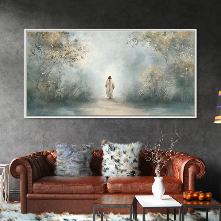 Forest Path Blessing | Framed Canvas Print | Christian Wall Art | Christian Art Canvas | Christmas Art | Jesus Painting | Christian Gift