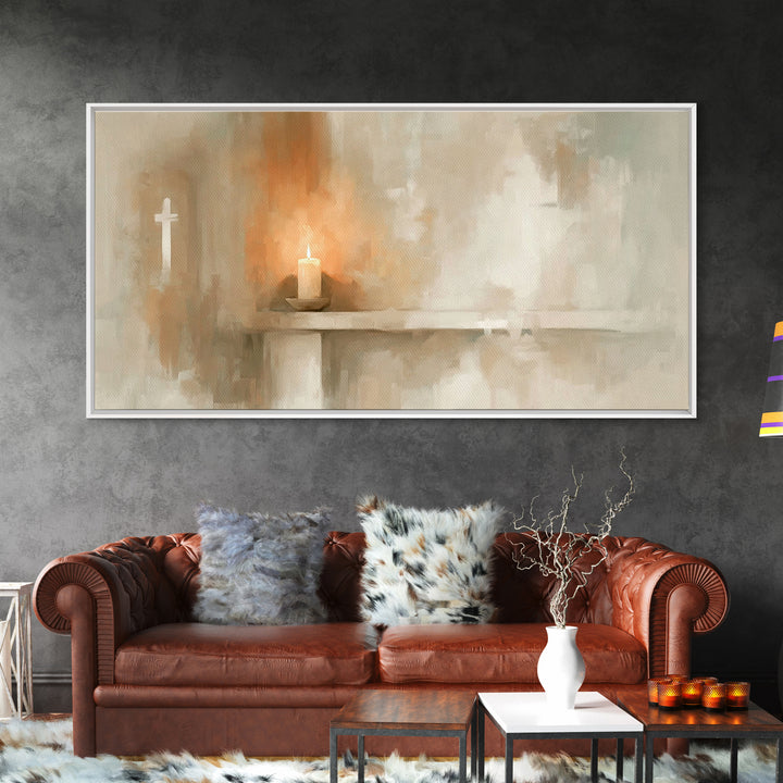Radiant Flame – Framed Canvas Print – Christian Art Canvas – Christian Wall Art – Christmas Art – Modern Christian Art – Christian Christma