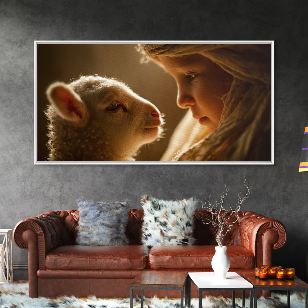 Tender Light – Framed Canvas Print – Christian Wall Art – Jesus Painting – Christian Art Canvas – Christian Gift – Christmas Art – Christia