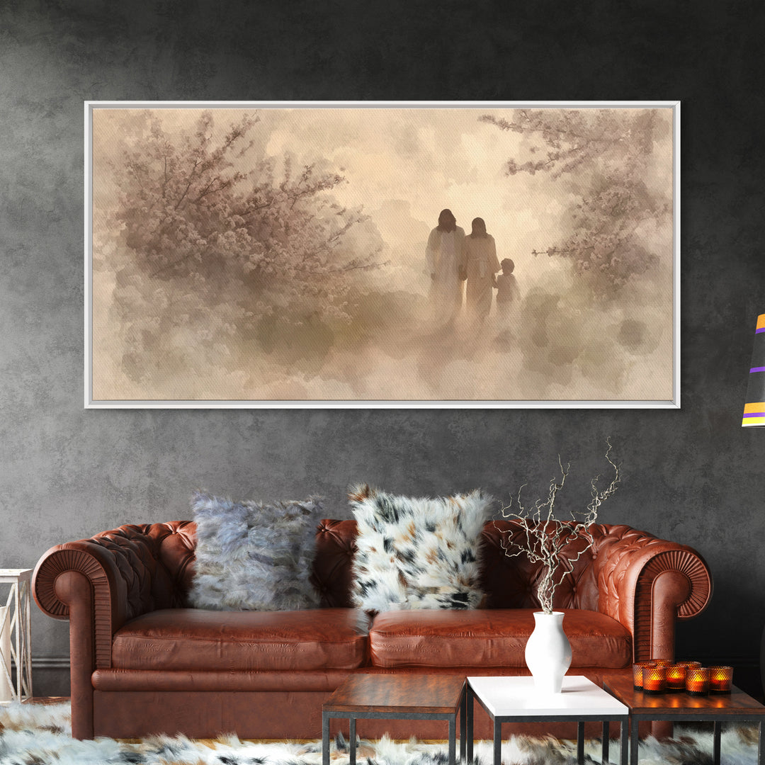 Walking In Light – Framed Canvas Print – Christian Wall Art – Christian Art Canvas – Jesus Painting – Christian Decorations – Christian Chr