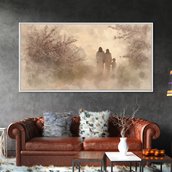 Walking In Light – Framed Canvas Print – Christian Wall Art – Christian Art Canvas – Jesus Painting – Christian Decorations – Christian Chr
