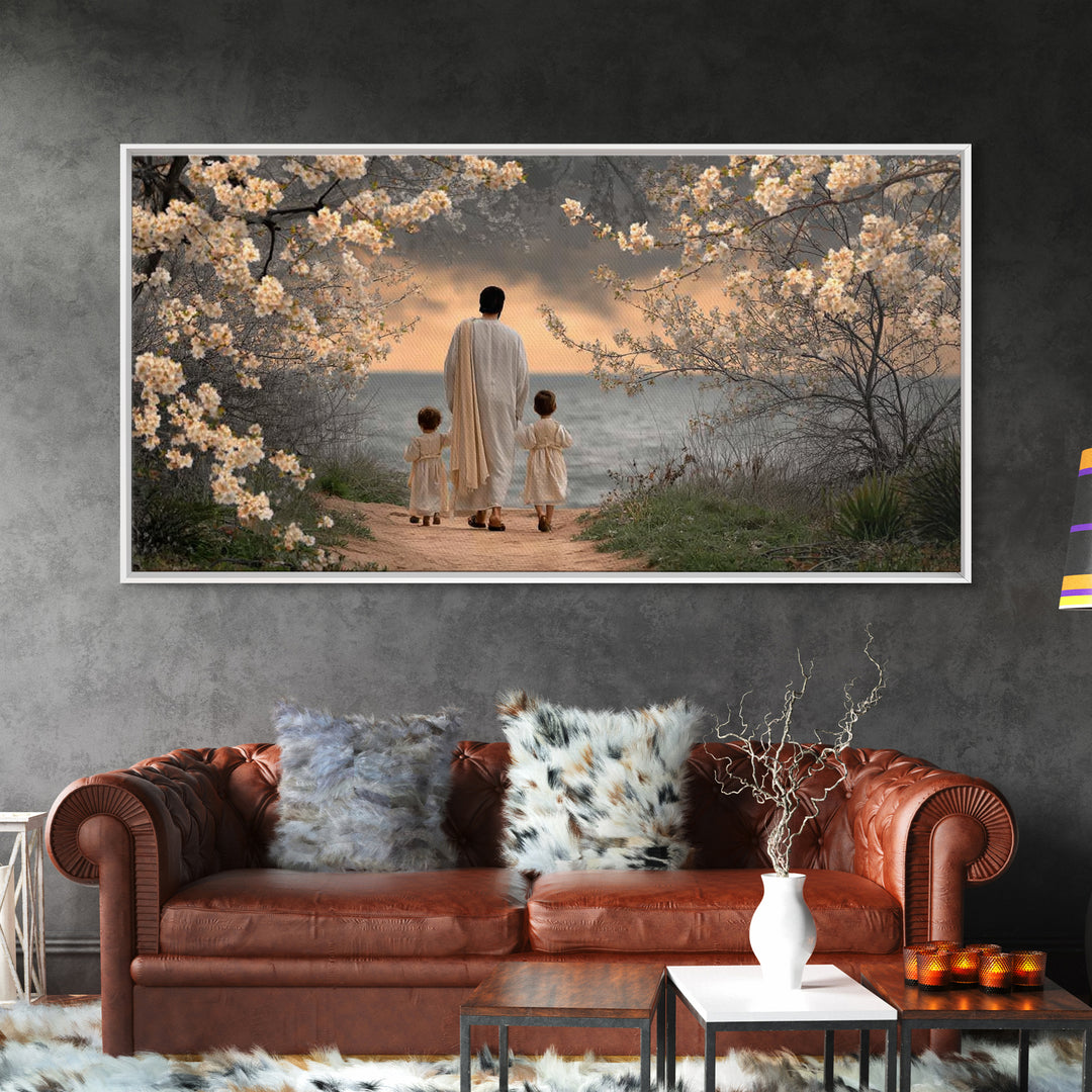 Dawn Journey – Framed Canvas Print – Christian Wall Art – Christian Art Canvas – Jesus Painting – Christian Art Work – Large Christian Pain