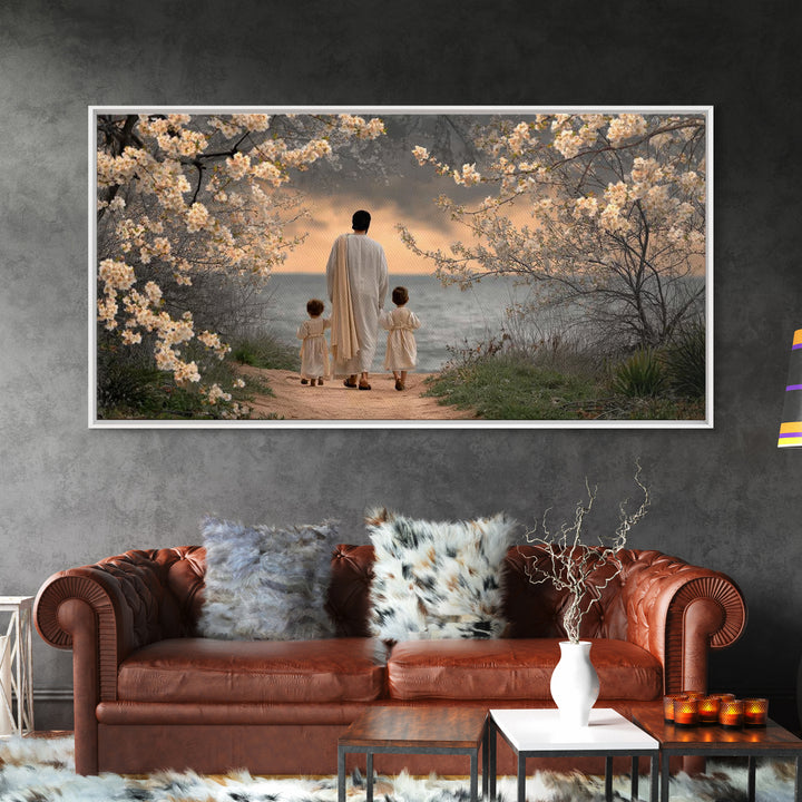 Dawn Journey – Framed Canvas Print – Christian Wall Art – Christian Art Canvas – Jesus Painting – Christian Art Work – Large Christian Pain