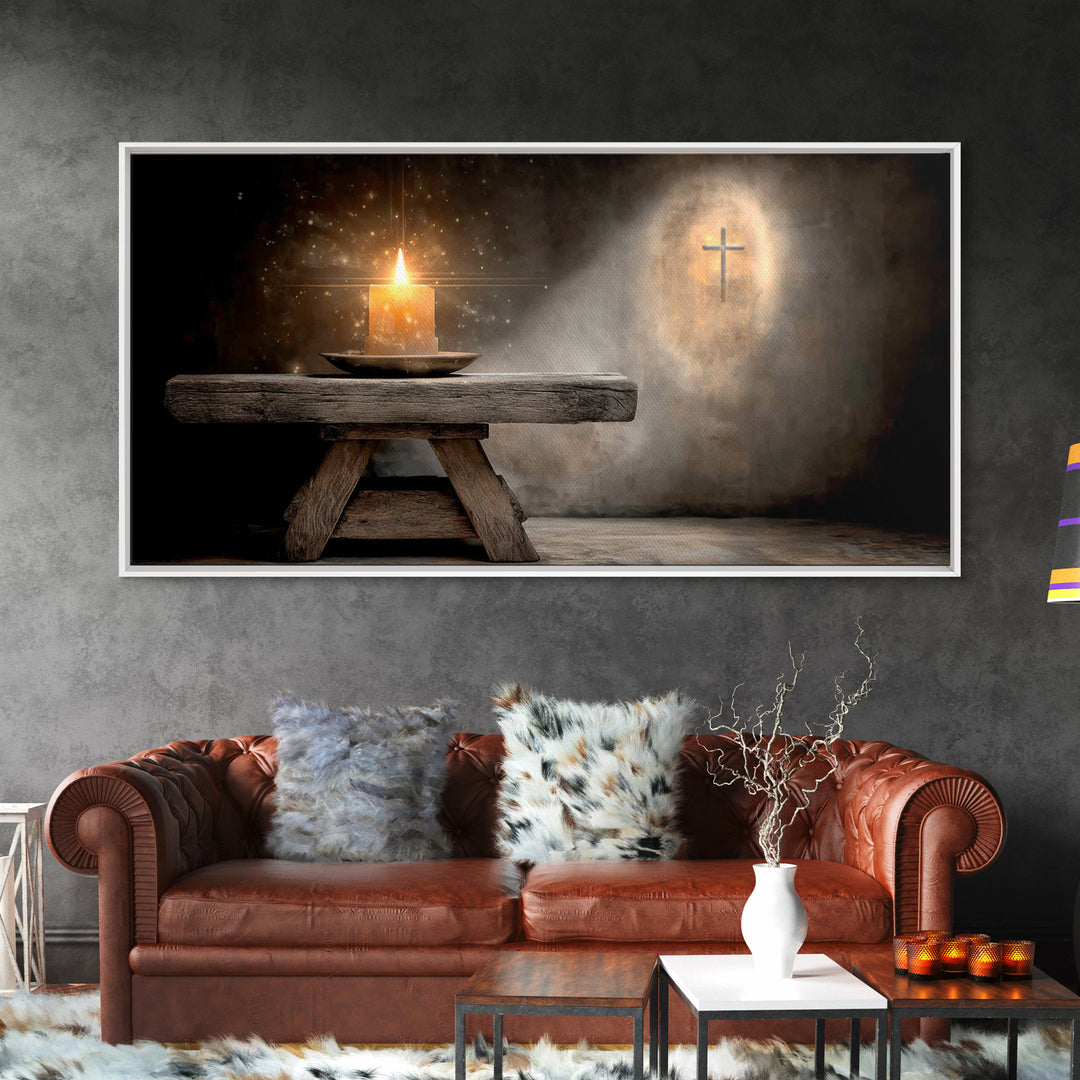 Sacred Ember – Framed Canvas Print – Christian Art Canvas – Christian Wall Art – Christmas Art – Christian Decoration – Christian Gift Idea