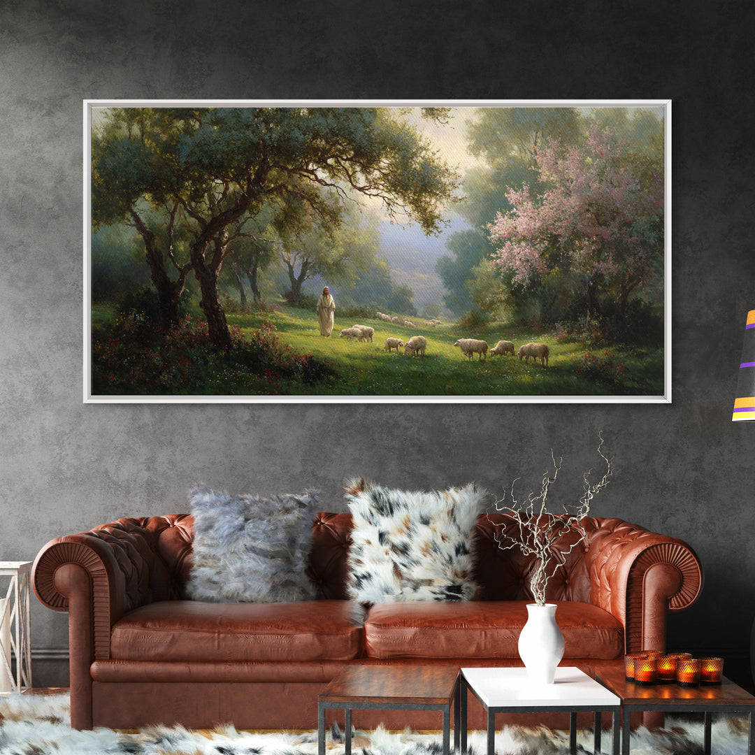 Garden Of Peace | Framed Canvas Print | Christian Wall Art | Christian Art Canvas | Jesus Painting | Modern Christian Art | Christian Chris