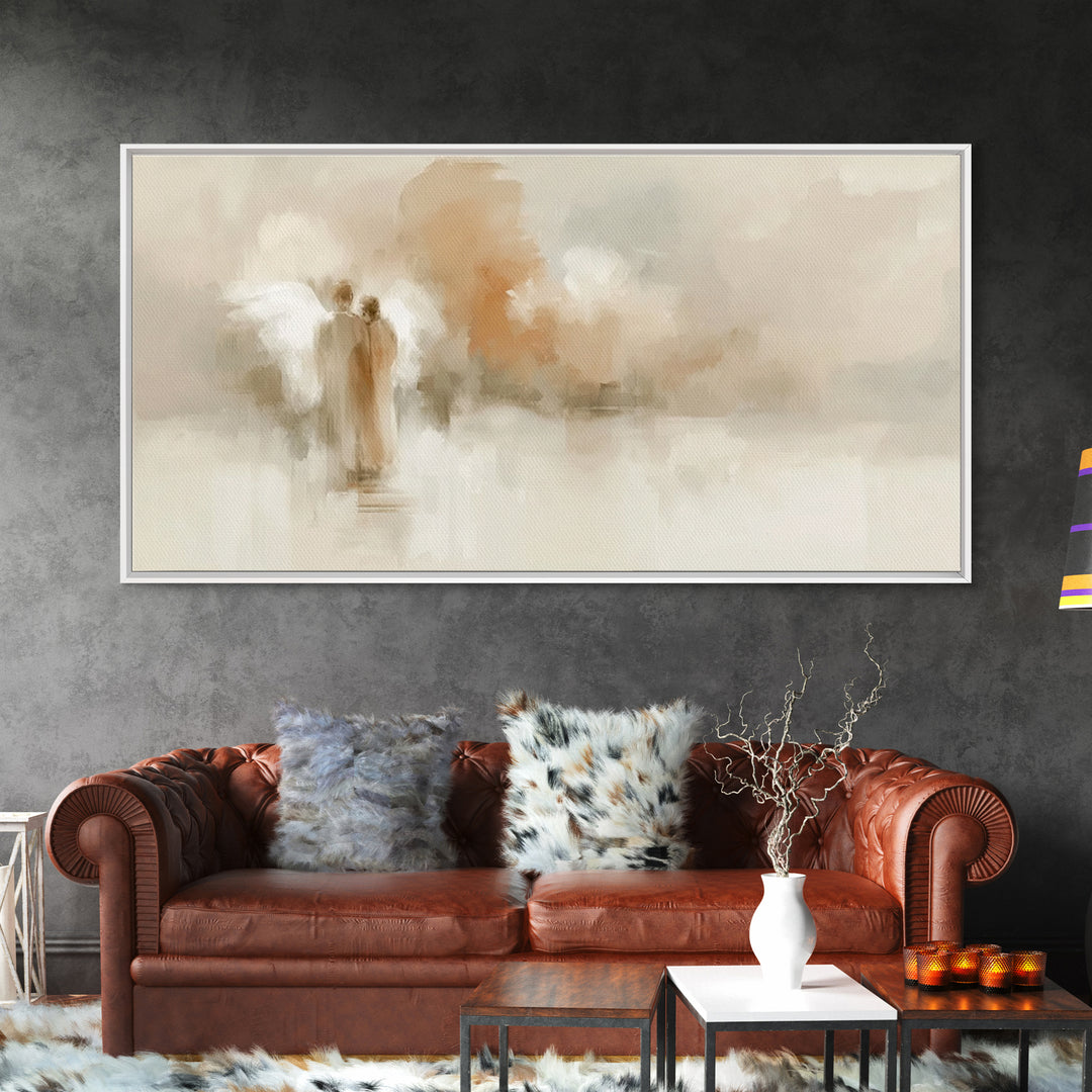 Heavenly Whispers | Framed Canvas Print | Christian Art Canvas | Minimalist Christian Art | Abstract Christian Art | Christian Wall Art