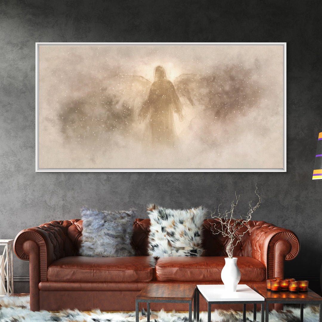 Celestial Stillness – Framed Canvas Print – Christian Art Canvas – Angel Art – Christian Wall Art – Subtle Christian Art – Christmas Art