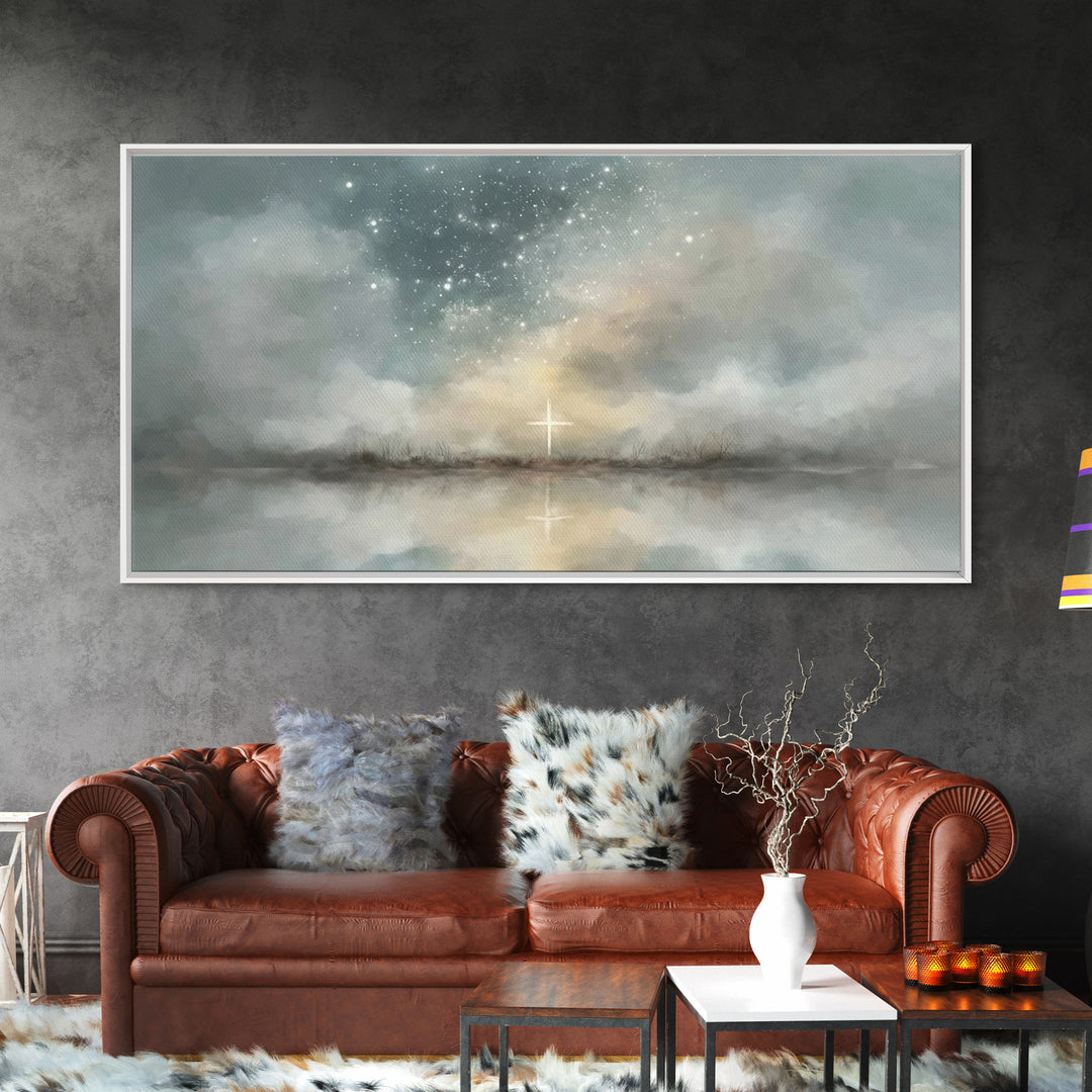 Star Of Peace, Framed Canvas Print, Christian Wall Art, Christmas Art, Christian Art Canvas, Abstract Christian Art, Christian Christmas De