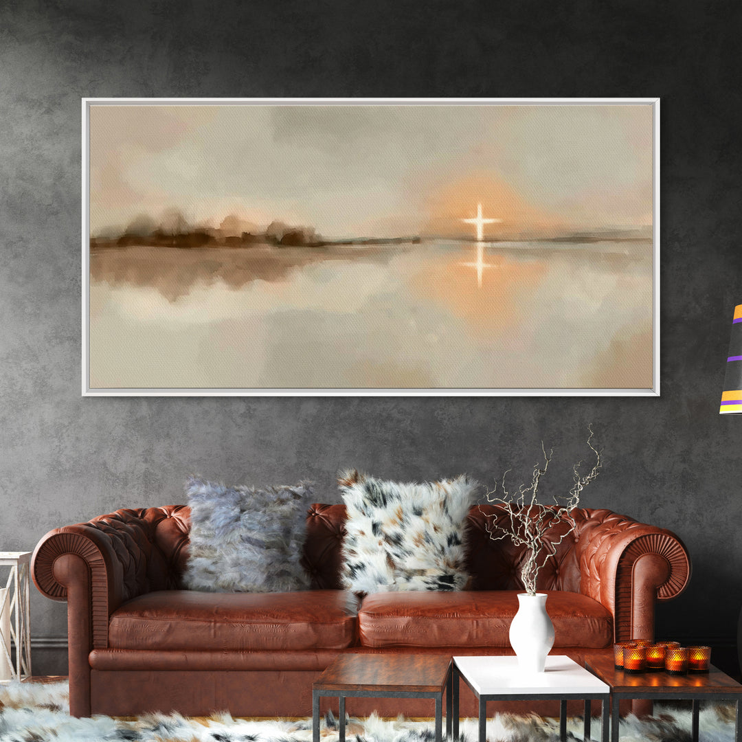 Horizon Of Hope | Framed Canvas Print | Christian Christmas Art | Christian Art Canvas | Modern Christian Art | Christian Wall Art | Christ