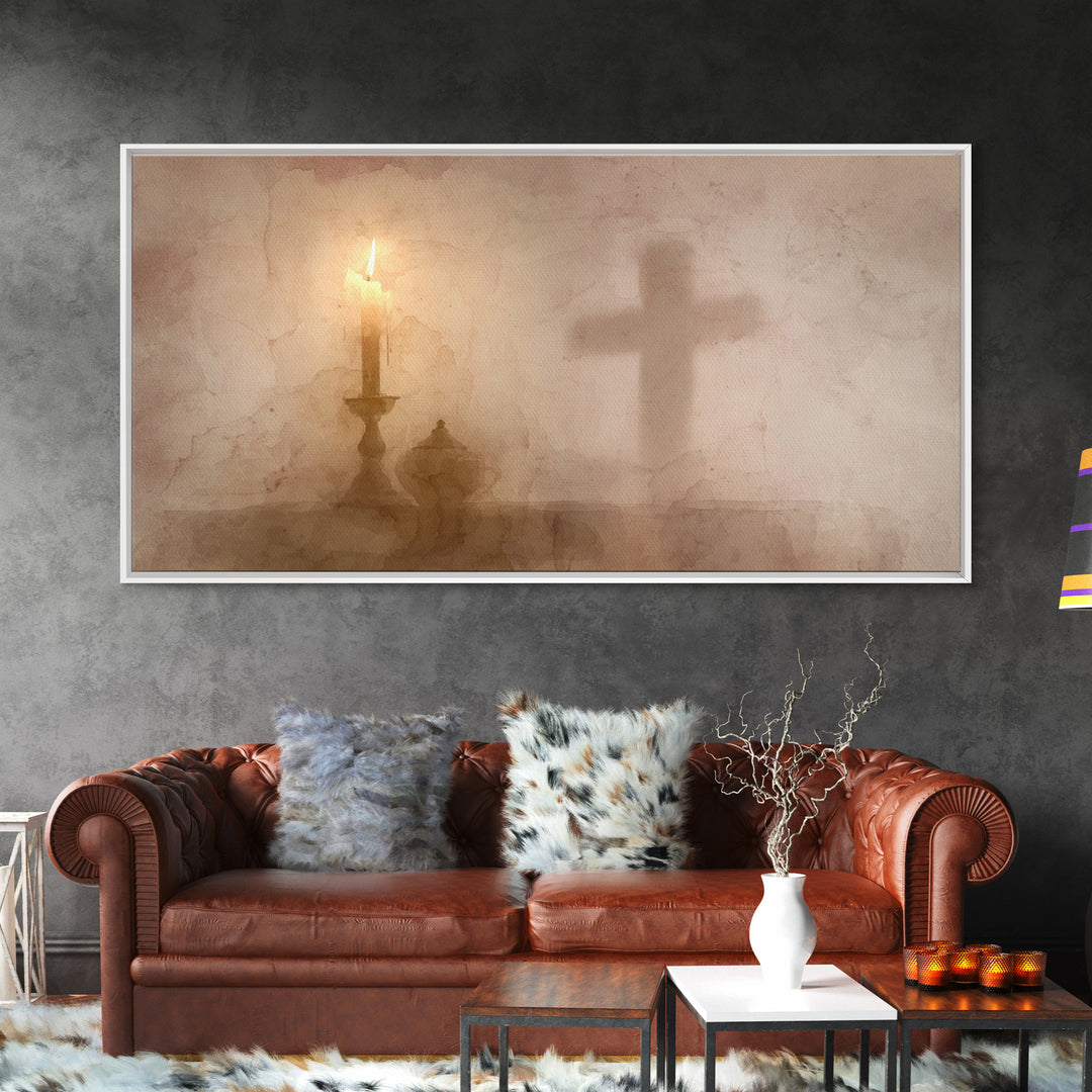 Cross Of Light – Framed Canvas Print – Christian Wall Art – Christian Art Canvas – Christian Christmas Art – Christian Decorations – Christ