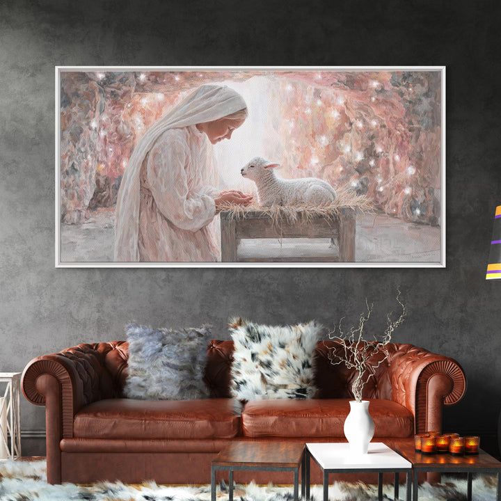 Heaven’s Quiet Gift – Framed Canvas Print – Christian Art Canvas – Christian Painting – Christian Wall Art – Christmas Art
