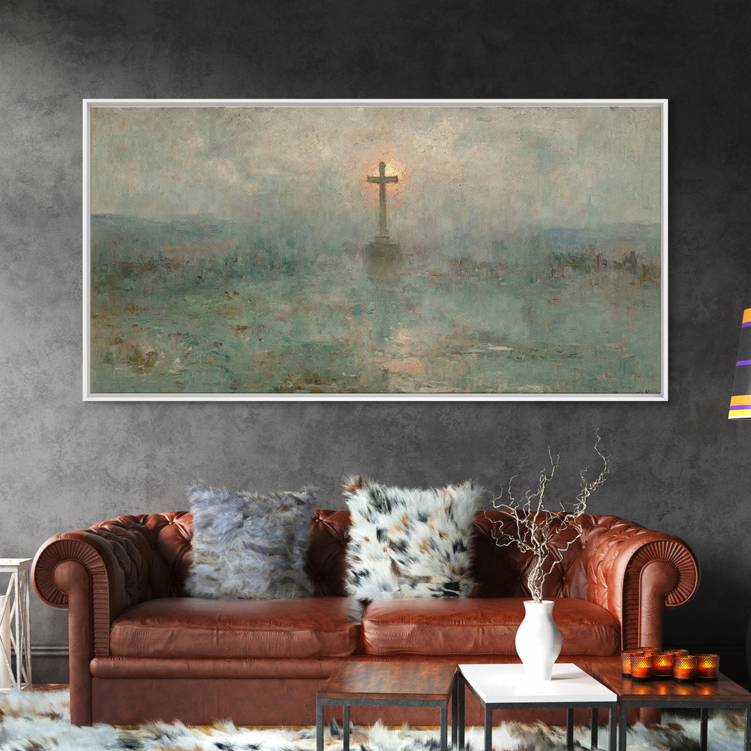 Eternal Morning Cross – Framed Canvas Print – Christian Art Canvas – Christian Wall Art – Christian Art – Christian Painting
