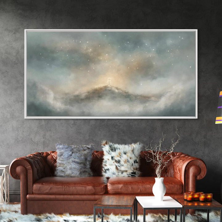 Stars Of Calvary – Framed Canvas Print – Christian Wall Art – Christian Art – Subtle Christian Art – Christian Art Canvas