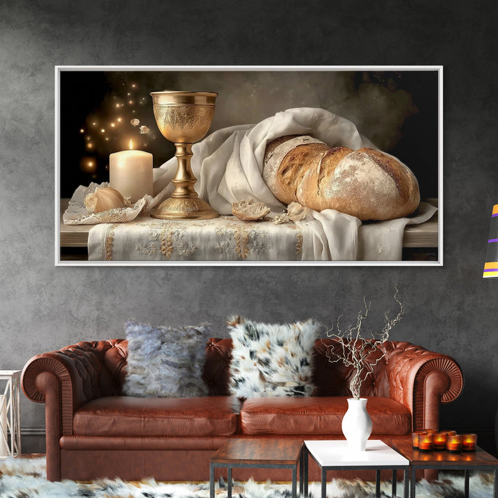 Sacred Communion Peace – Framed Canvas Print – Christian Art – Christian Wall Art – Christian Art Canvas – Christian Decoration