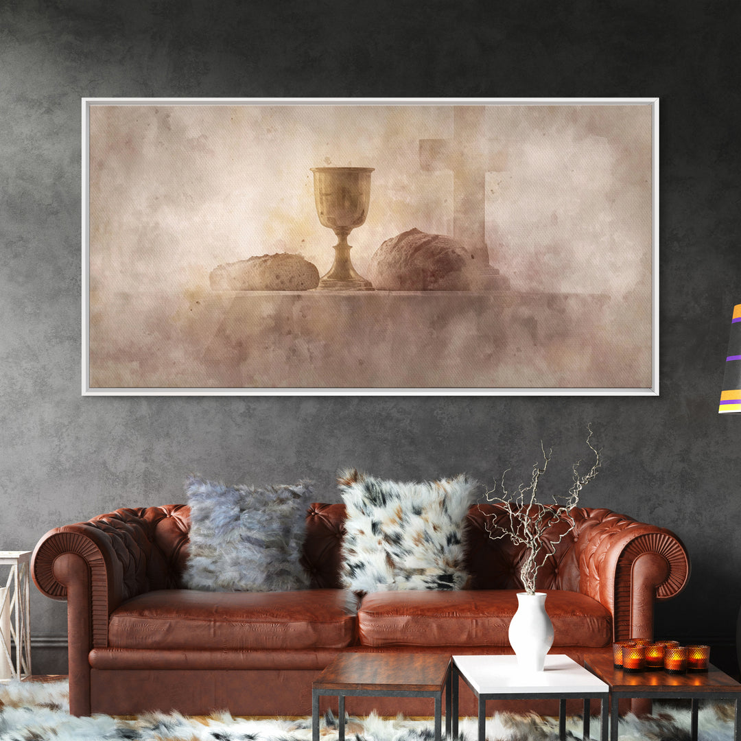 Holy Table Light – Framed Canvas Print – Christian Art Canvas – Christian Painting – Christian Wall Art – Christian Art
