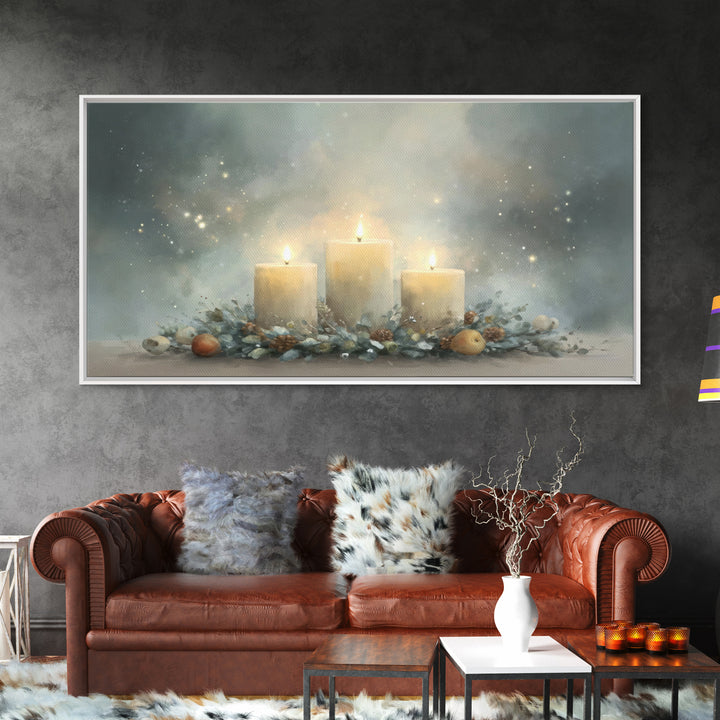 Advent Star Glow – Framed Canvas Print – Christmas Art – Christian Christmas Decor – Christian Art Canvas – Christmas Wall Art – Christmas