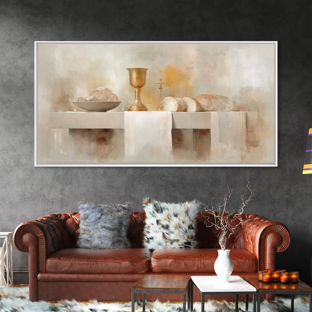 Blessed Table Offering – Framed Canvas Print – Christian Art Canvas – Christian Wall Art – Christian Art – Christian Painting